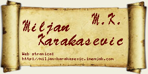 Miljan Karakašević vizit kartica
